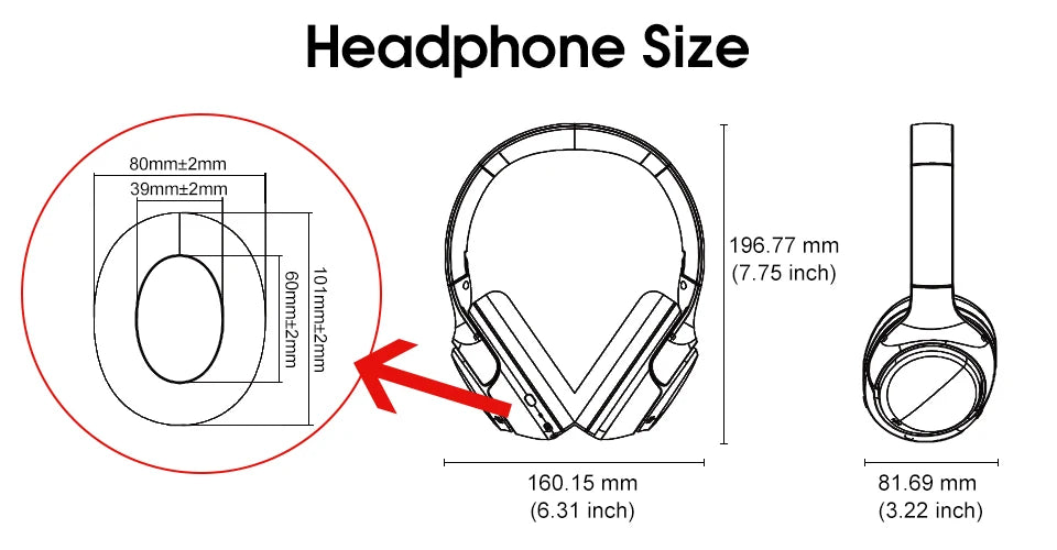 QCY H3 ANC Wireless Headphones BT 5.4 Hi-Res 43dB