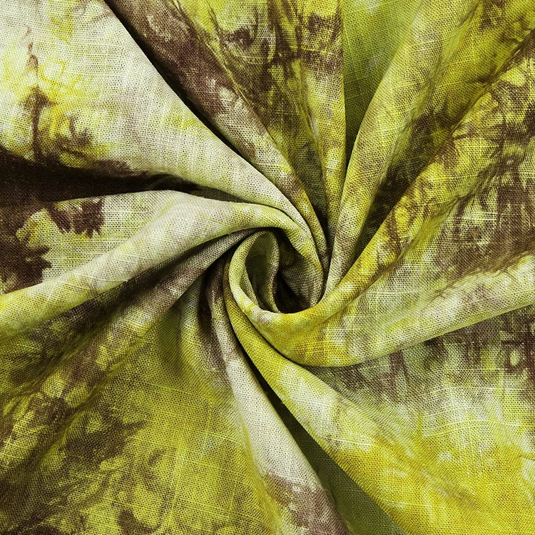 TIE-DYE COTTON LINEN FABRIC - 7 Hand-Dyed Colors, 140cm Wide - Fluid Days
