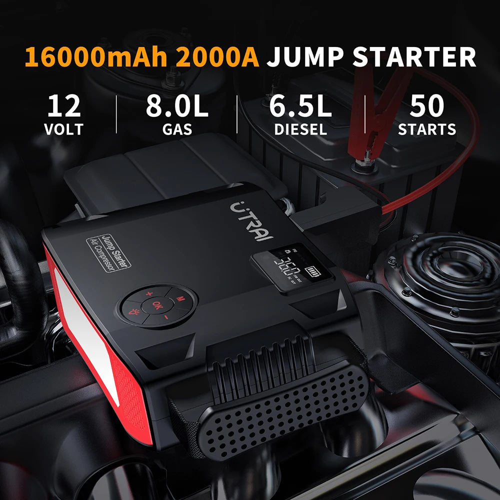 Jstar 5 Jump Starter - 2000A & Tire Pump - Road-Trip Backup