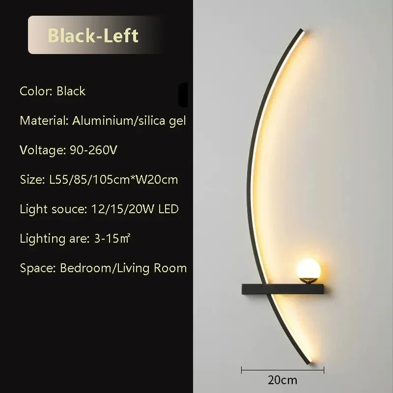 LED C-Line Wall Sconce – 55/105cm Dimmable