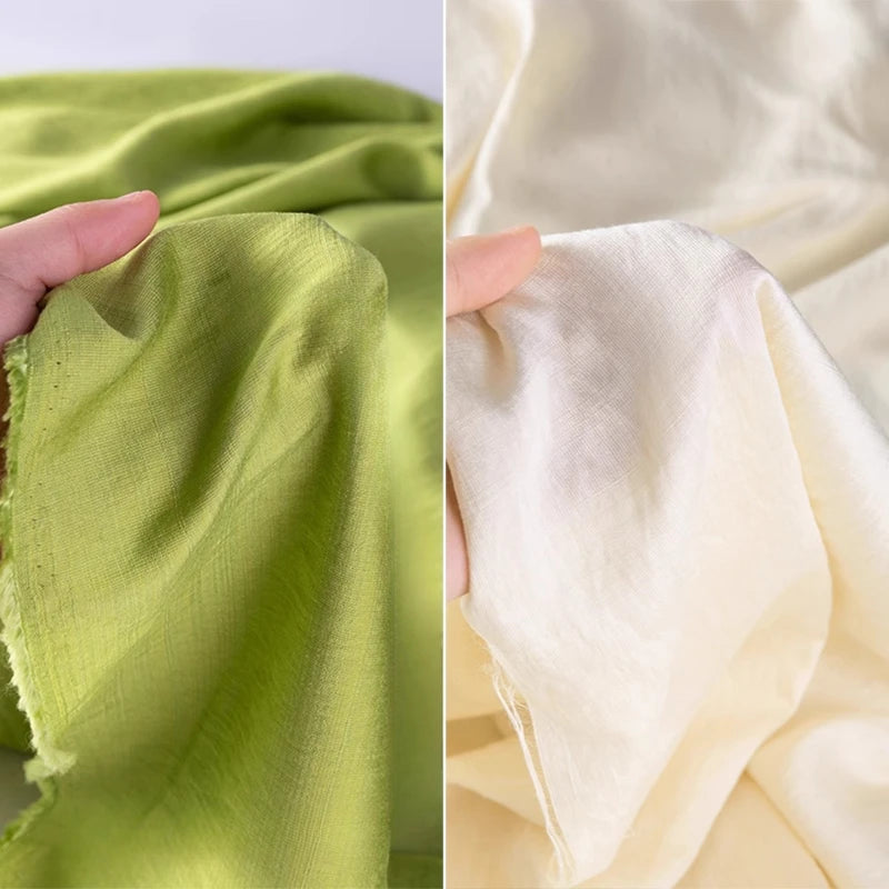 WASHED BAMBOO TEXTURE FABRIC - Soft Rayon Blend, 150cm Wide, 16 Colors - Light Touch