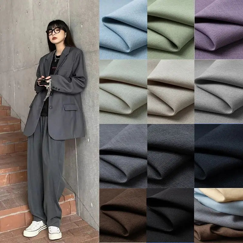 SUIT CLOTH - Plain Polyester Suit Fabric By The Meter - 30 Colors, 150cm Wide