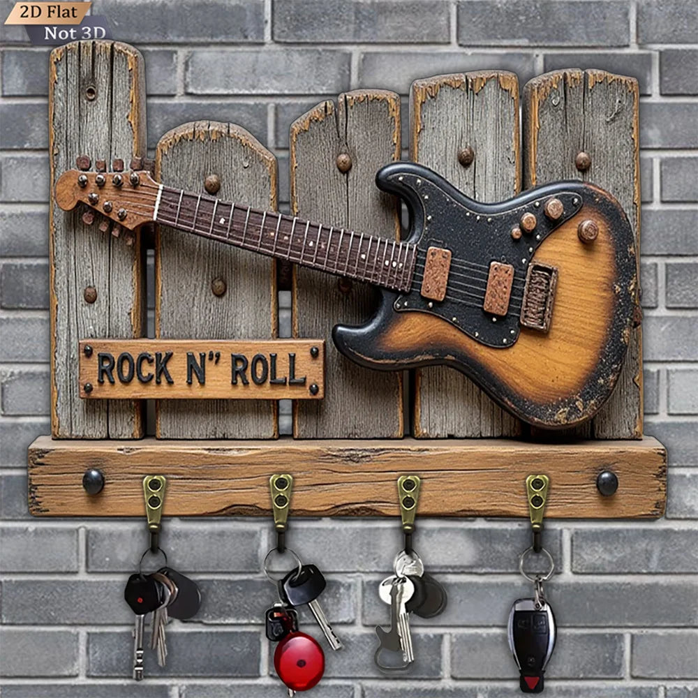 Guitar Key Holder - Wooden - Music Room