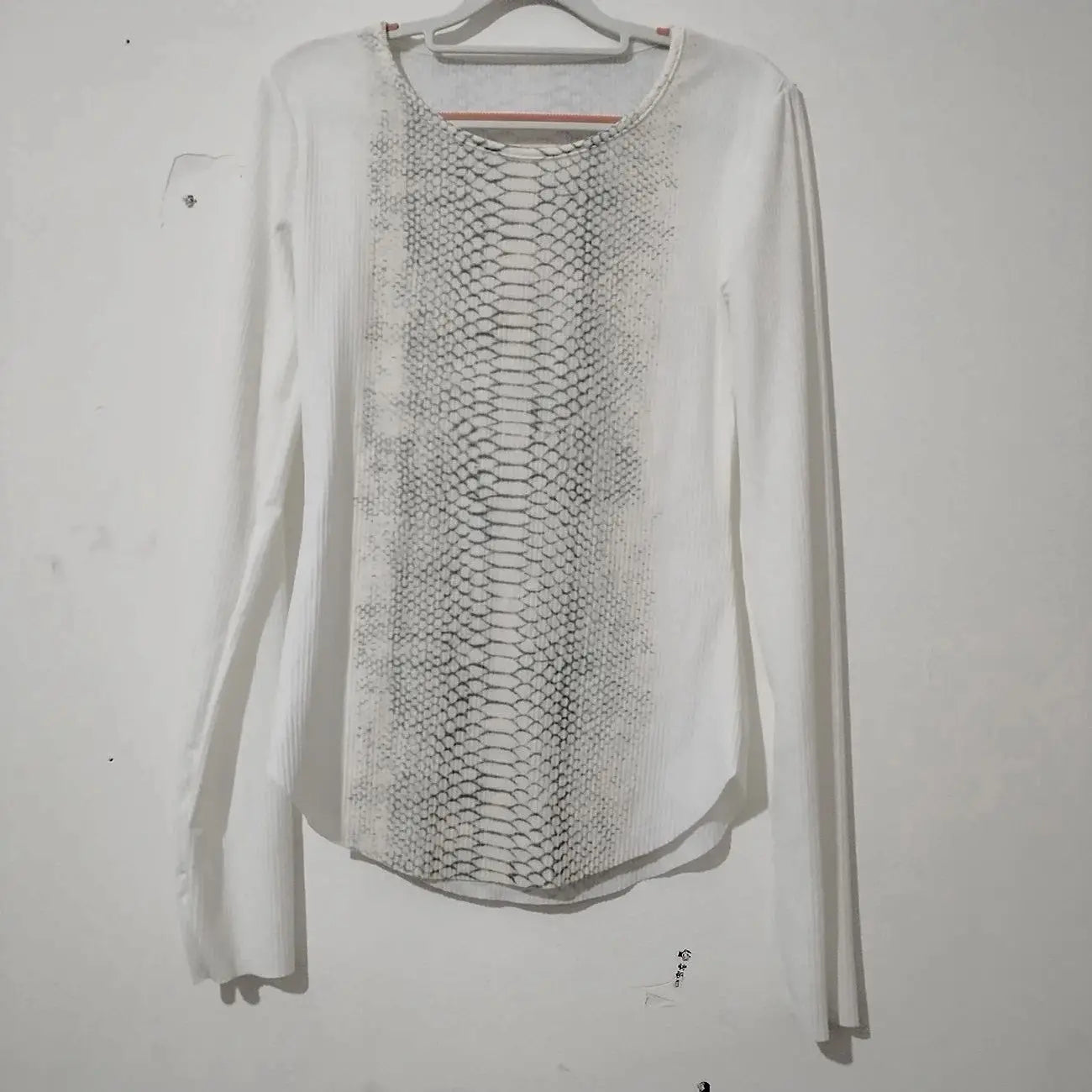 Subculture Trashy Y2k Snakeskin Print T-shirt Grunge Aesthetics Long Sleeve Knitted Tops Vintage 2000s Streetwear American Retro