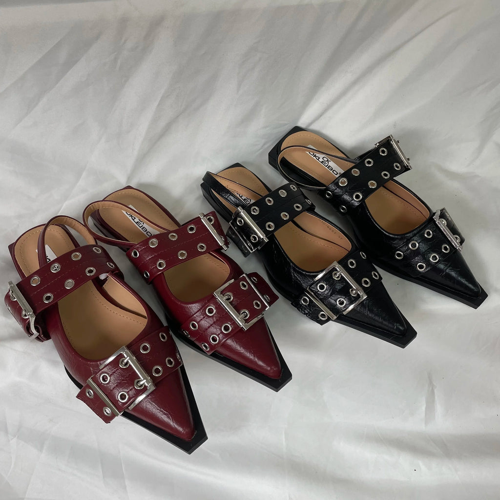 New Women Sandals Shoes Pointed Toe 2026 Spring Fashion Shallow Footwear Slingbacks Ladies Sandals Flats Shoes Big size