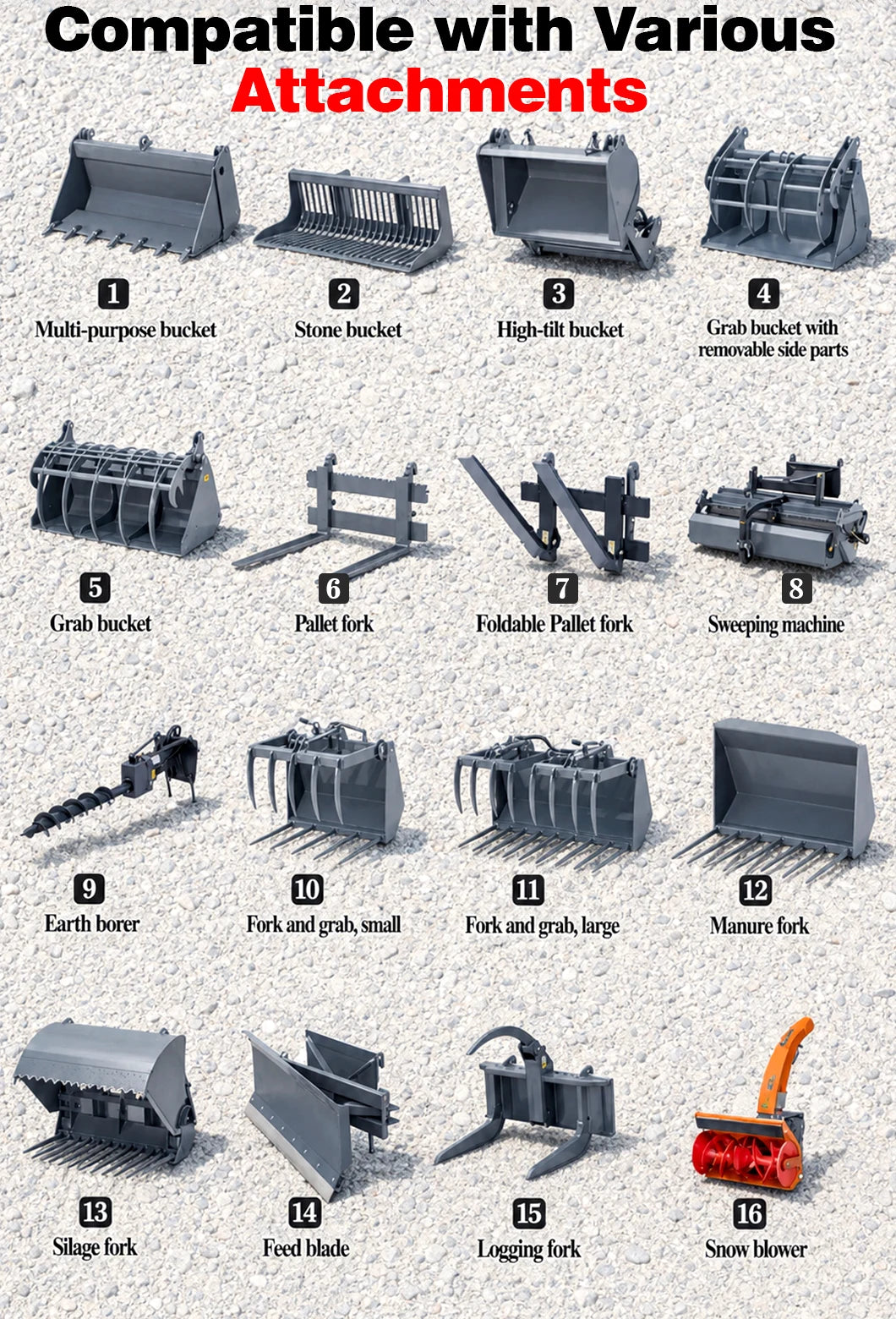 Landward Mini Wheel Loader - 4WD - Kubota Engine
