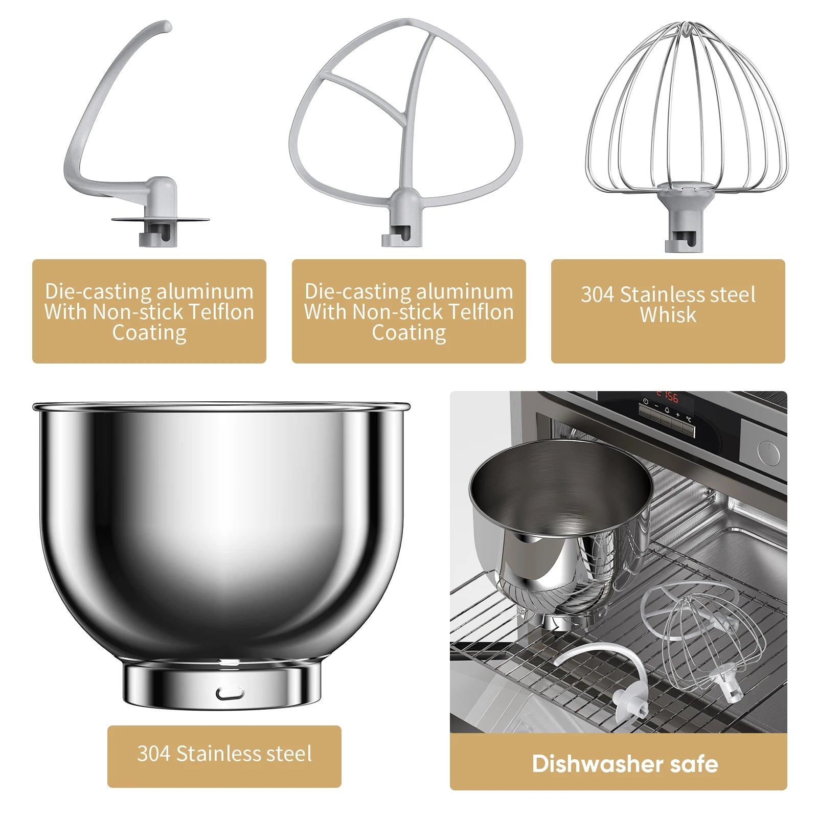 Stand Mixer 1200W – 11 Speeds OLED Screen DC Motor