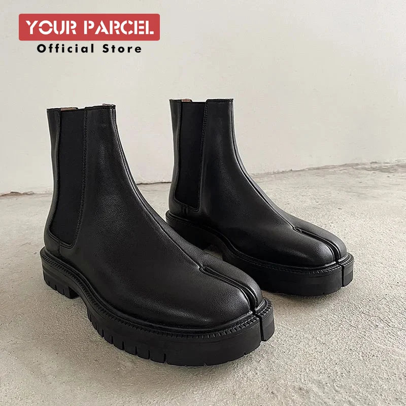 Chelsea Boots - Slip-On Round Toe Low Heel Korean British Style - Men & Women