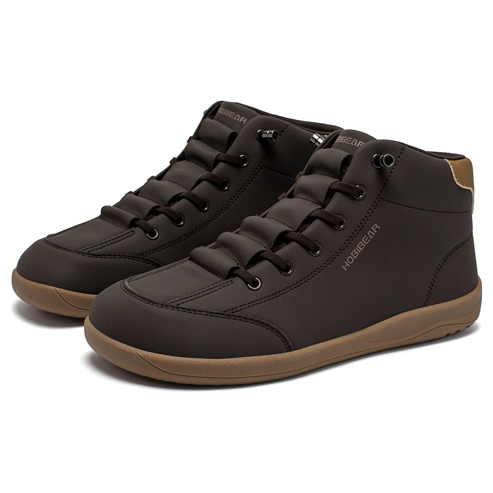 HOBIBEAR Mid Top Barefoot Shoes - Wide Toe Zero-Drop Ankle Boots Unisex