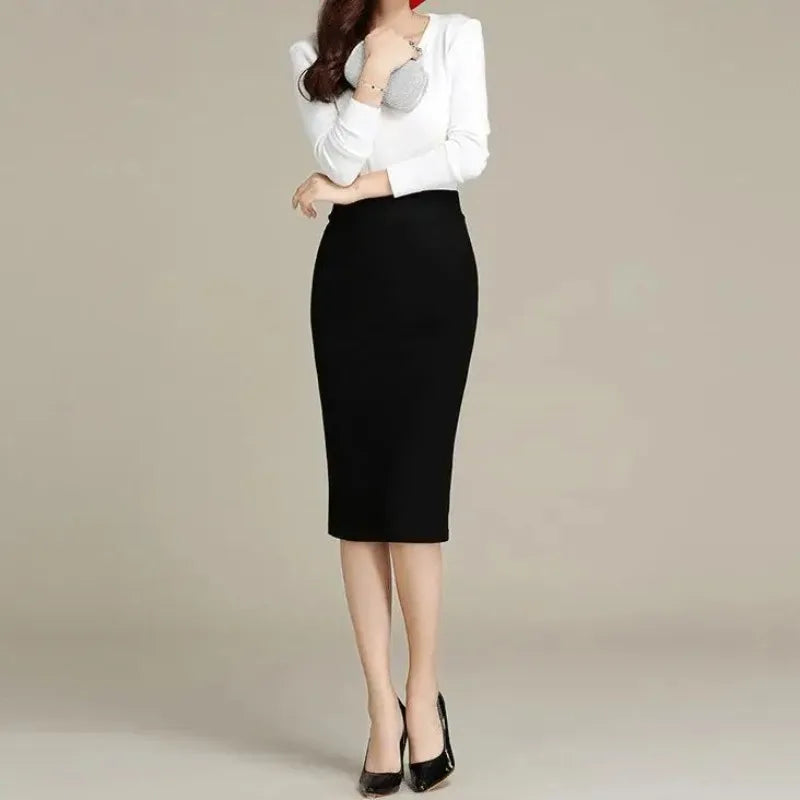 Elegant pencil skirt – high waist, slender silhouette