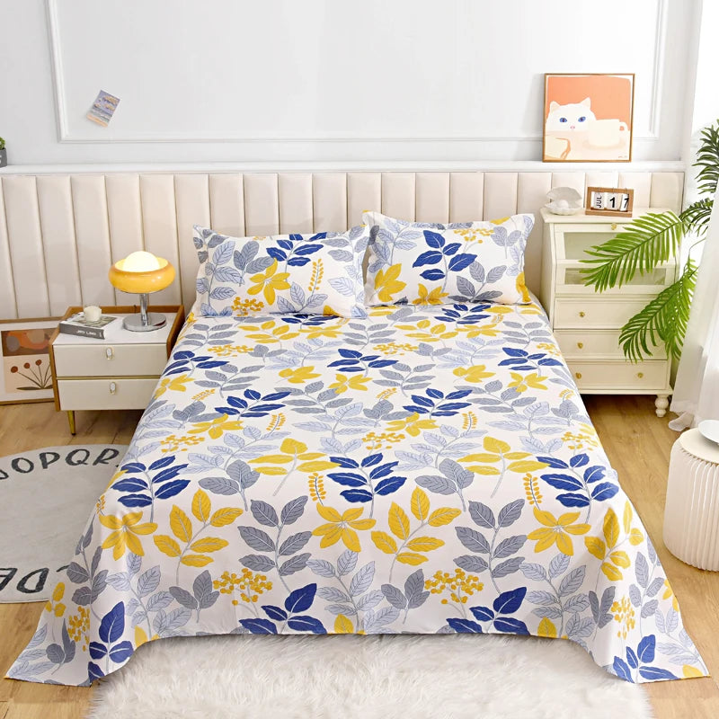 BLOOM FLAT SHEET - Red Flower Printed Bed Sheet - Soft, Vivid & Made to Last