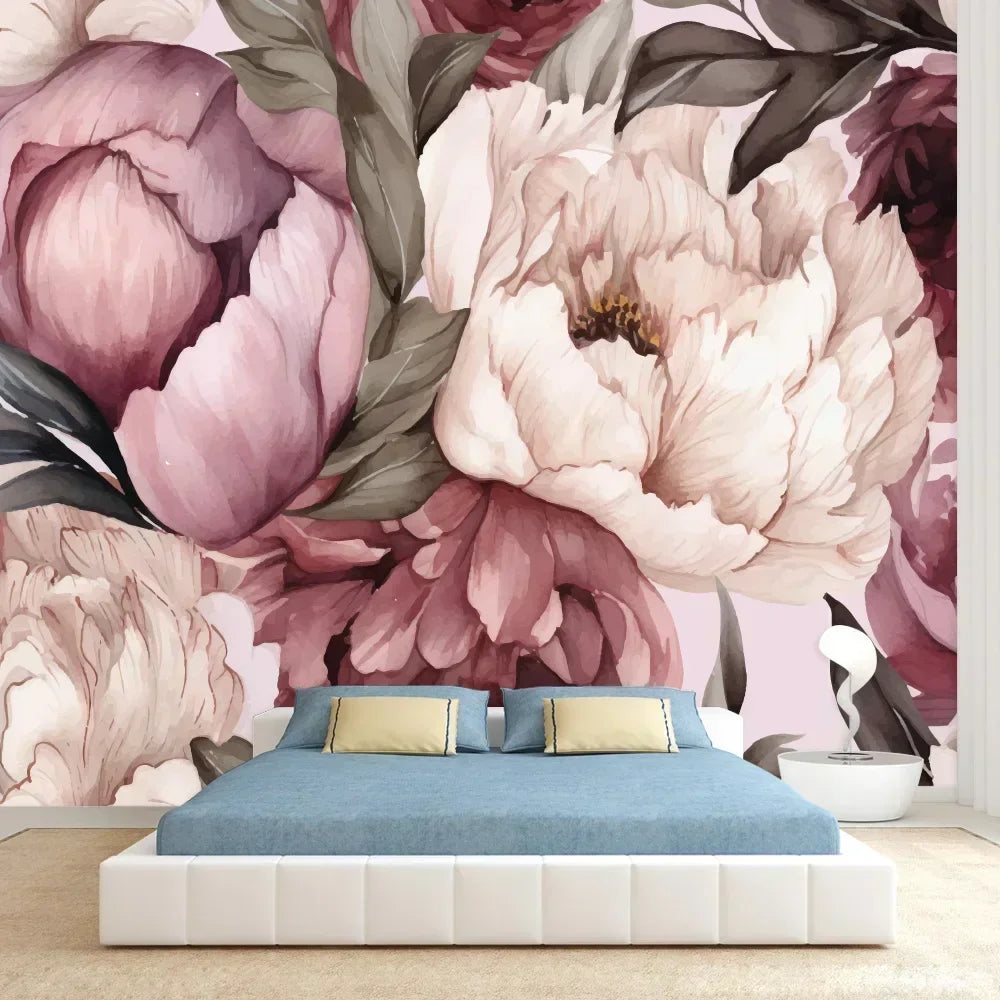 Custom Floral Nature Wall Mural – Peel & Stick or Non-Woven