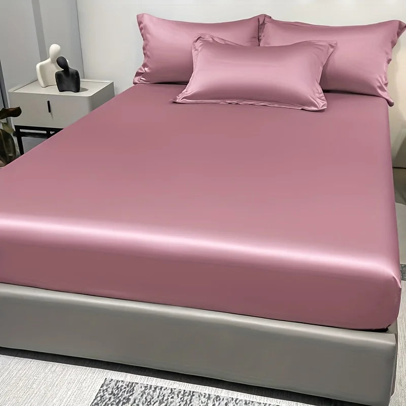 SATIN DREAM - Solid Color Fitted Sheet - Silky Smooth, Every Single Night