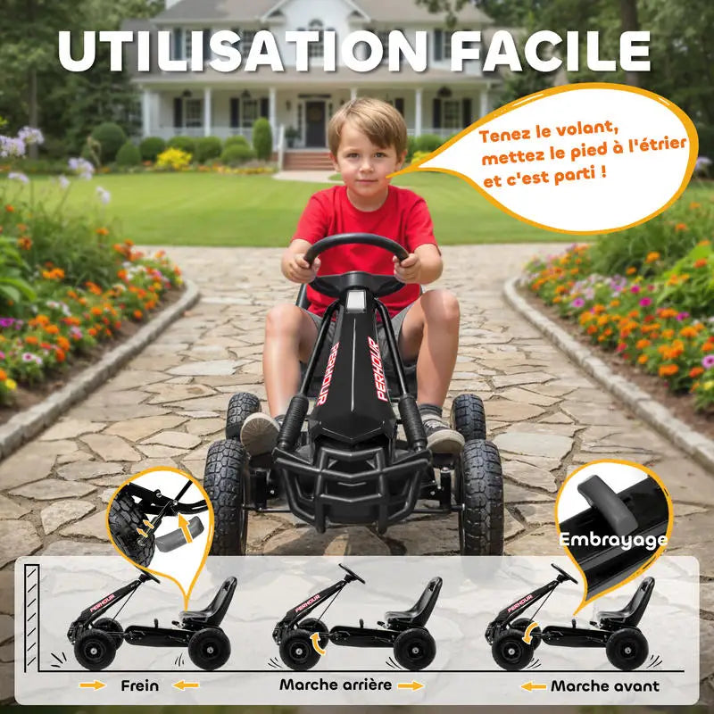 PEDAL GO-KART - Adjustable Seat, EVA Tires - Family Track Fun