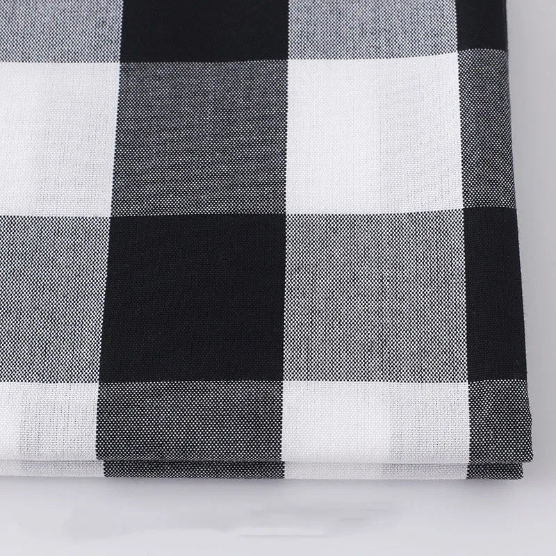 PLAID COTTON LINEN FABRIC - Yarn-Dyed Weave, 26 Colors - Warm Rooms