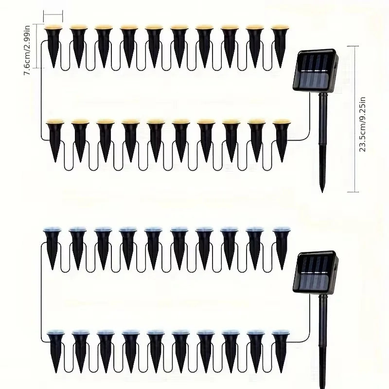 SOLAR GARDEN LIGHTS - 10–40 LEDs, 8 Modes - Bubble Pathway Glow