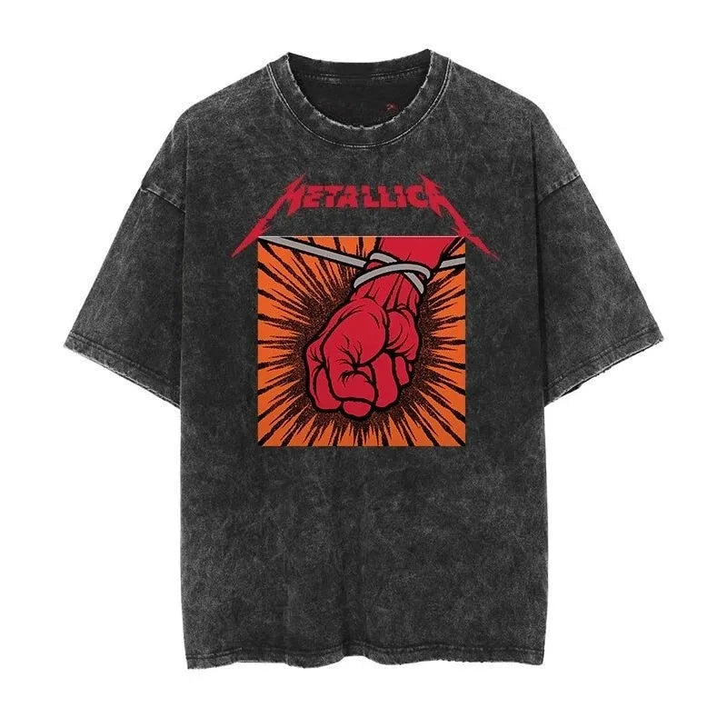 Metallica T-Shirt – Washed Vintage Rock Band Tee The Judas Kiss Unisex