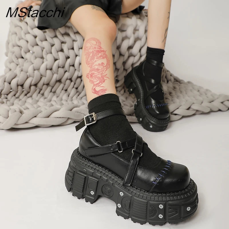 Punk Style Flat Platform Mary Janes