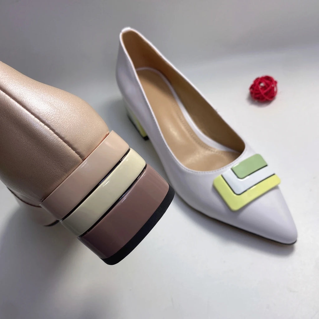 【JOCHEBED HU】Summer Genuine Leather Chunky Sandals Sexy Women High Heels Shoes New Brand Party Designer Slingback Pumps 33-46