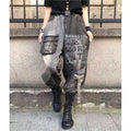 Woman Spring And Summer Harem Pants New Loose Lettering Retro Stitching Fashion Versatile Personality Casual Streetwear Jeans