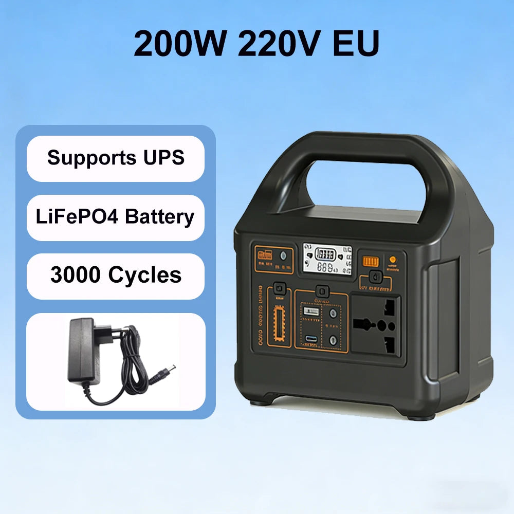 PORTABLE POWER STATION - 200W, 153.6Wh LiFePO4 - Ready Anywhere