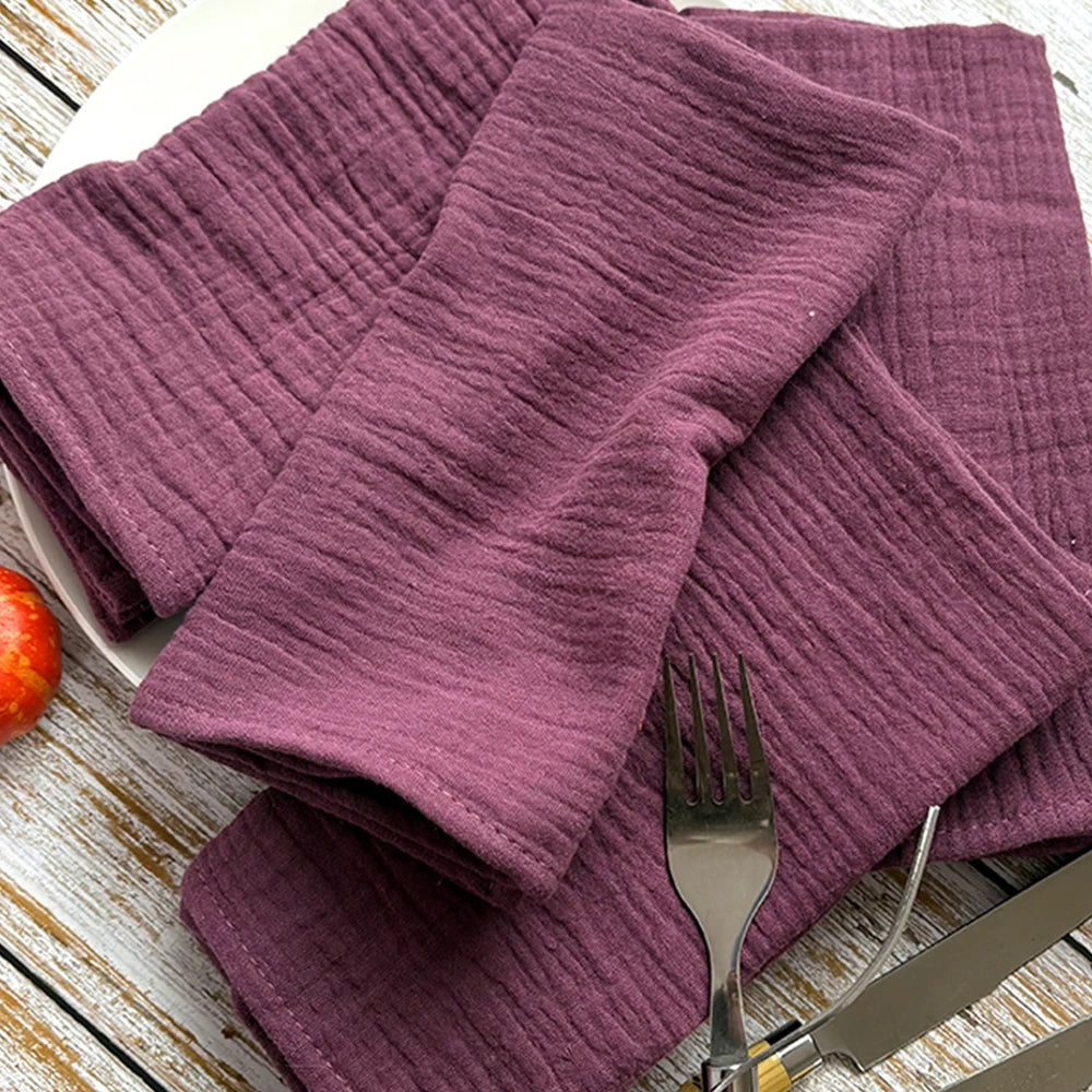Wrinkle Double Layer Gauze Cotton Material Quilting Sewing Craft Fabric Table Runners Decor Cloth for Party Wedding Cheesecloth