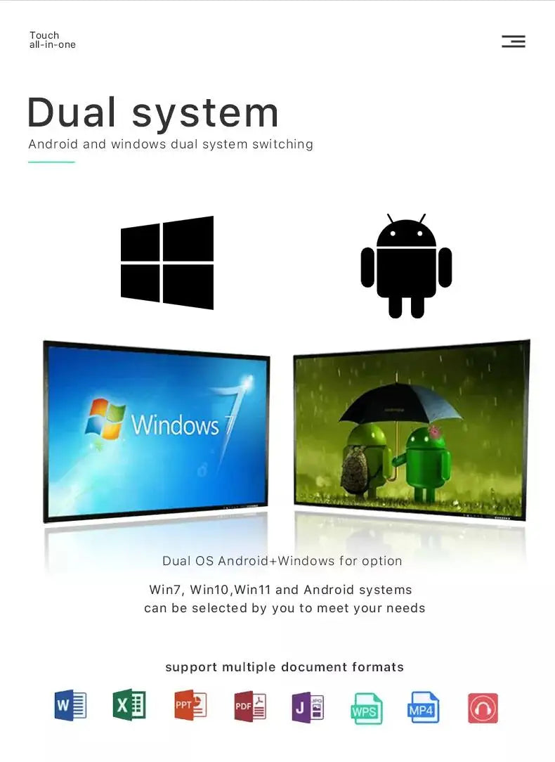 75 Inch All-in-One Interactive Touch Panel Whiteboard