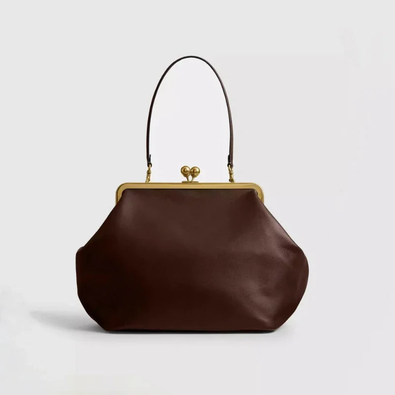 Luxury Snap Clutch Frame Purse,Snail Tentacle Women Shoulder Bag,Large Capacity Leather Handbag,Commuter Everyday Chic Tote Bag