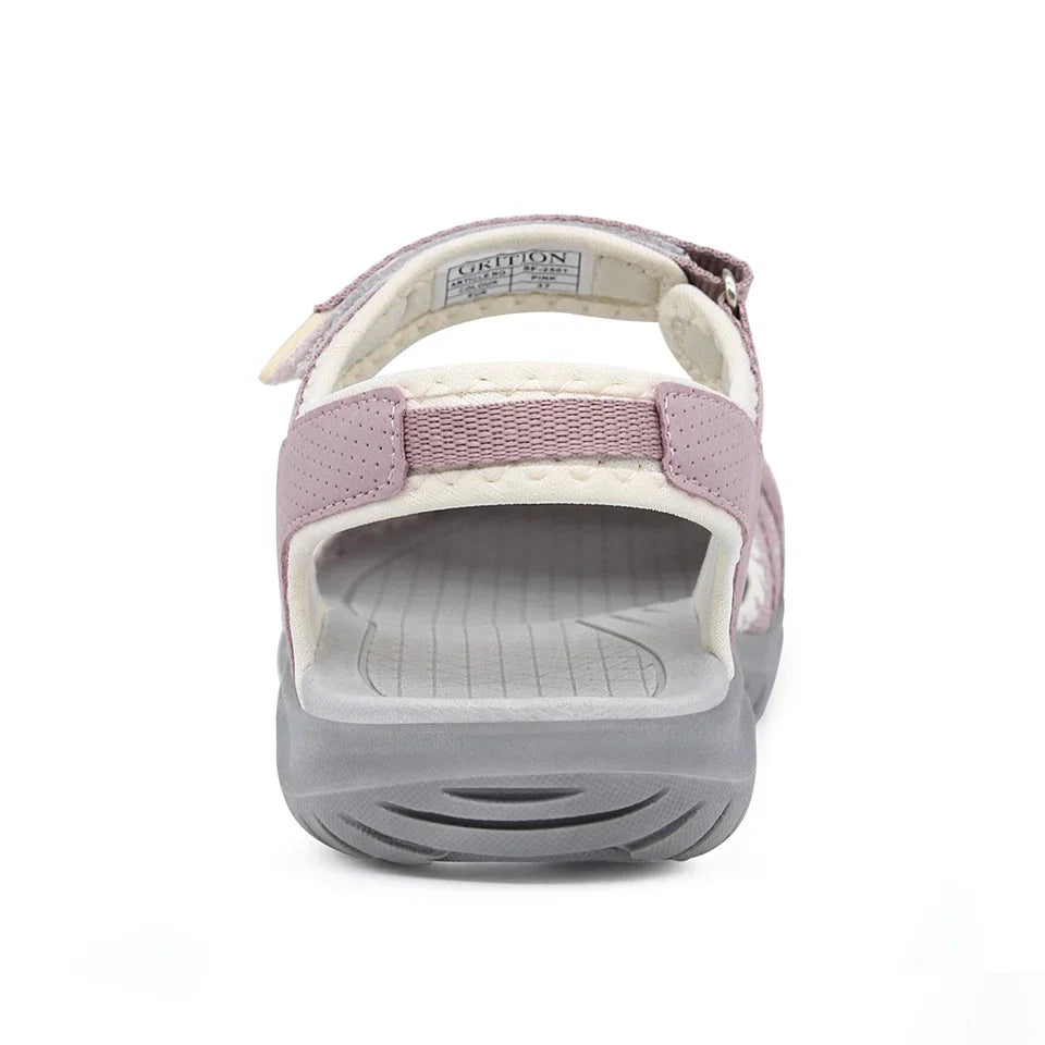 GRITION Women Sandals Casual Outdoor Shoes Closed Toe Flat Heels Elastic Fabric New Fashion 36-41 Ladies Trekking Hiking Sandals