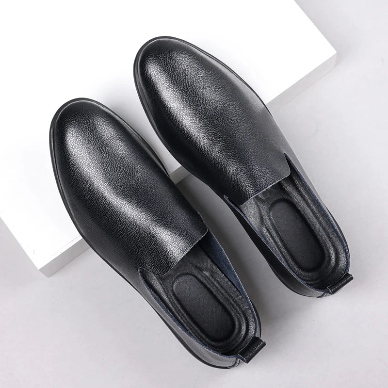 Men's PU Leather Slip-On Loafers - Lightweight Breathable Summer Casual EU 40-46