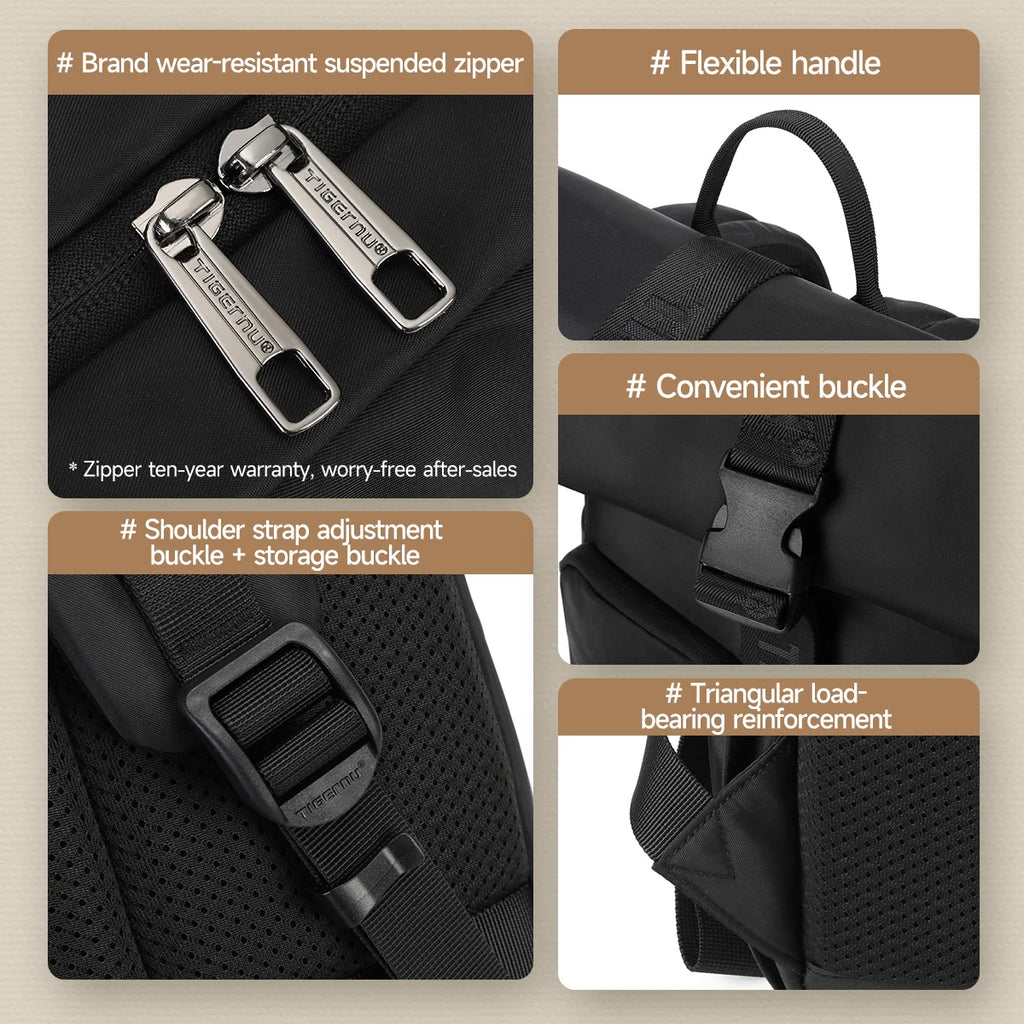 Flap Buckle Laptop Backpack