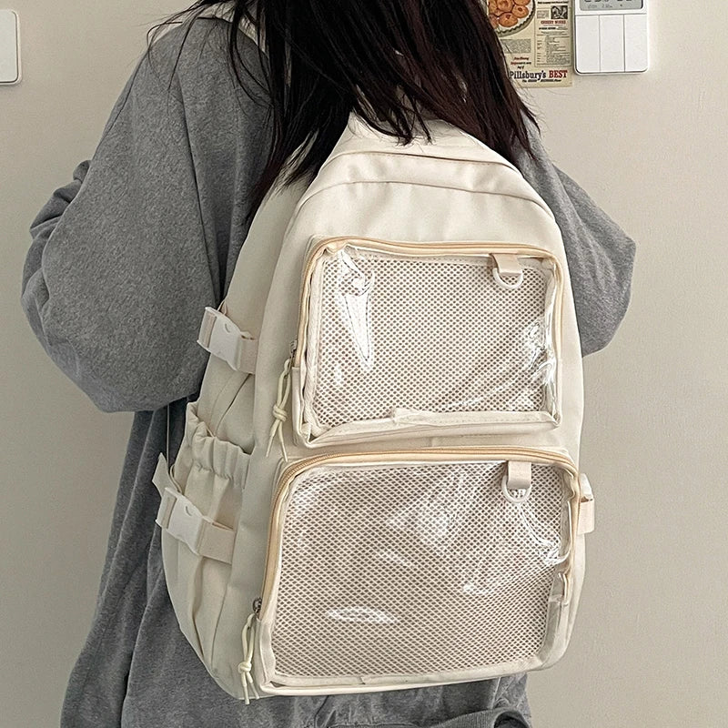 Transparent Ita Backpack - Large Capacity School Bag JK Style
