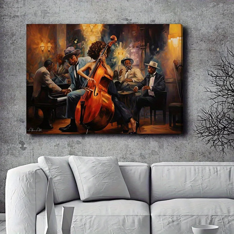 Vintage Jazz Band Canvas - Multi-Size - Music Scene