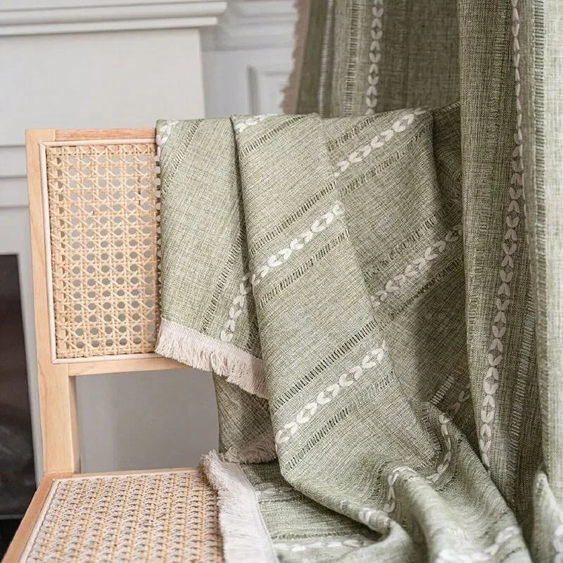 TASSEL JACQUARD CURTAINS - 500gsm, 14 Patterns, Rod Pocket - Textured Rooms