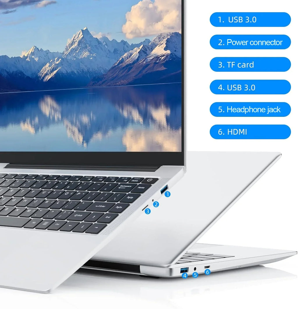 14.1" Office Laptop - Lightweight Windows 11 Pro for Work & Study