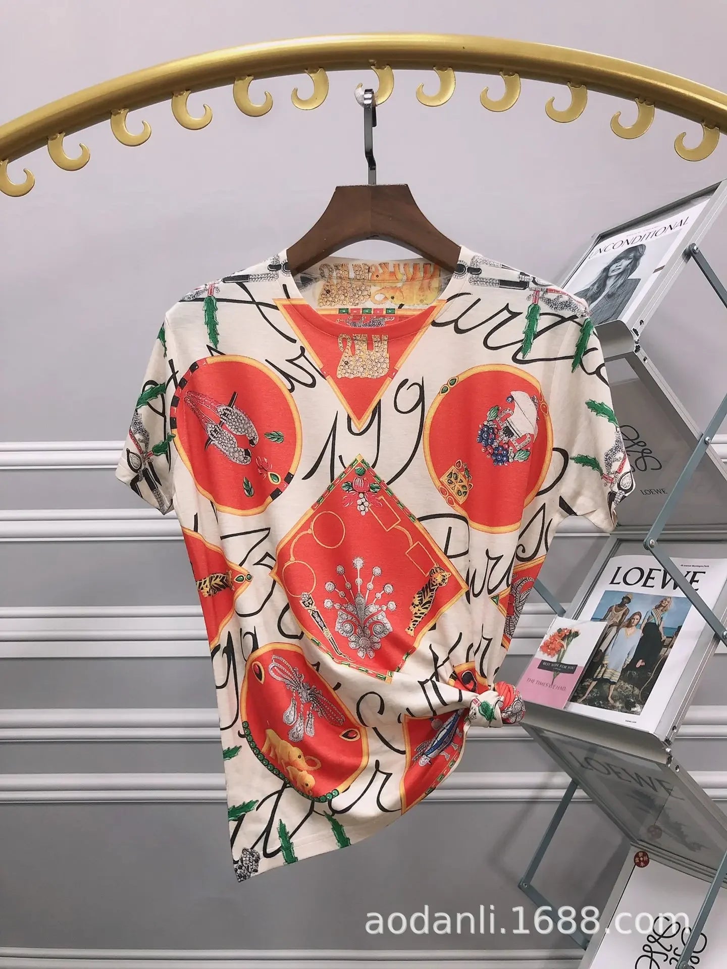2025 Cartoon Printed T Shirts Women Clothes Vintage Style Casual Horse Pattern Female Short Sleeve Summer Tops Женская Одежда