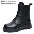 Handmade Cow Leather Mid-Calf Boots – Retro British