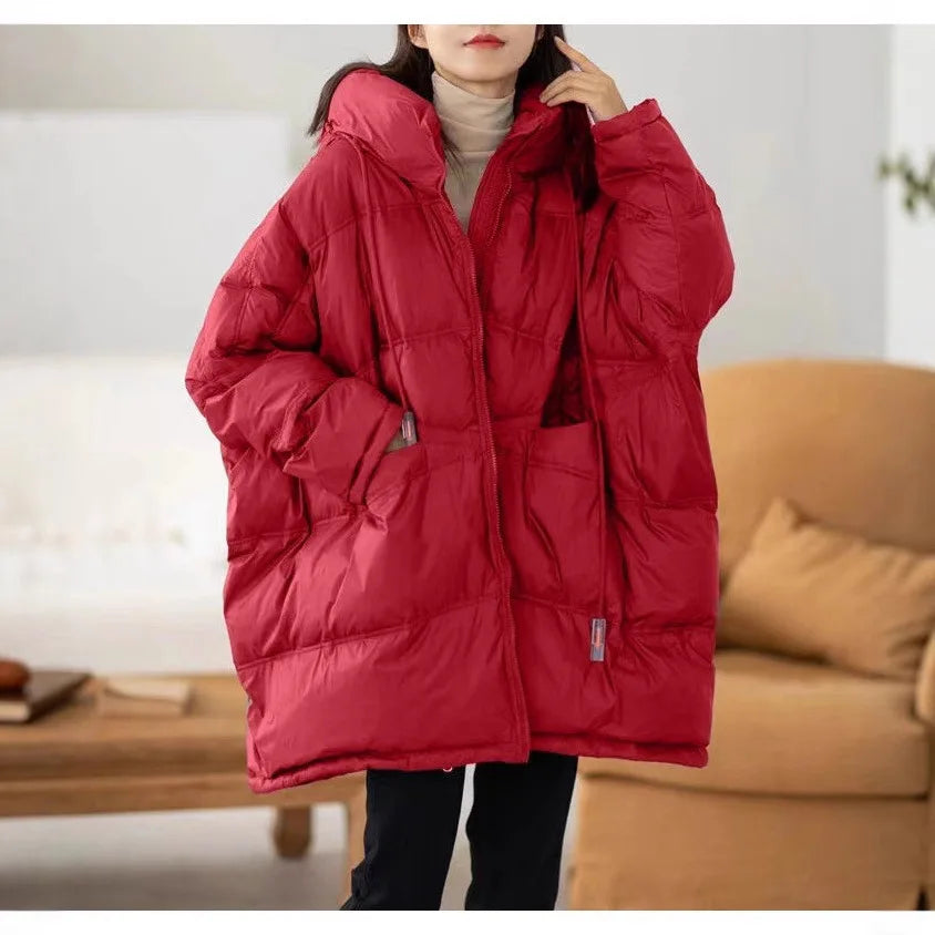 Oversized Hooded Puffer Coat – Duck Down