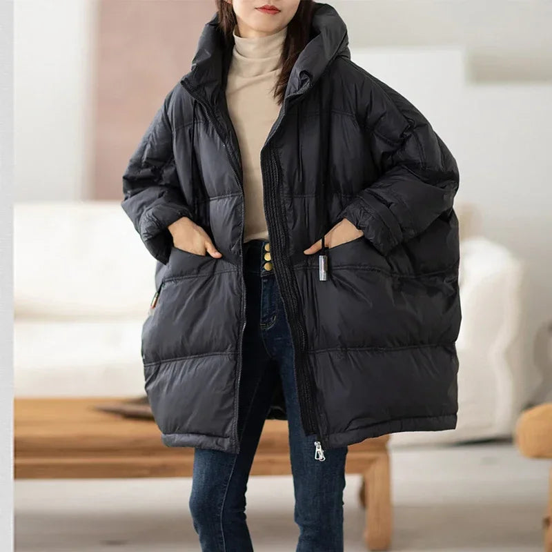 90% Duck Down Puffer Parka – Hooded Oversized Drawstring