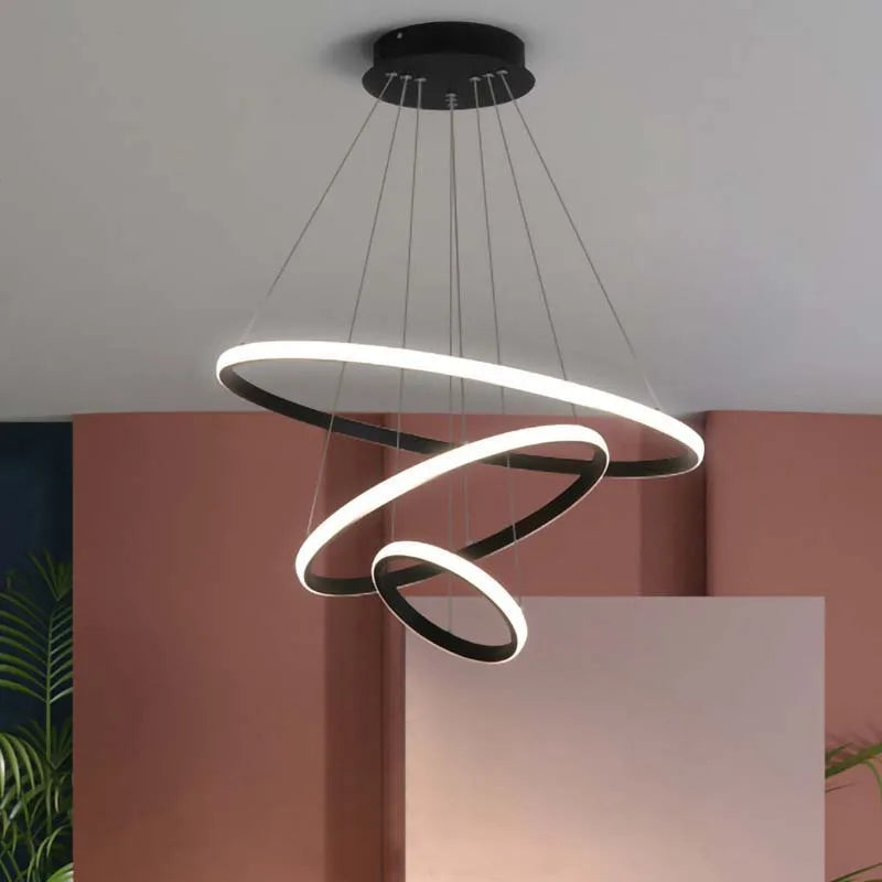 Modern Pendant Chandelier – Gold/White/Black, Dining & Bedroom
