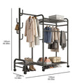 Heavy Duty Clothes Rack – Double Rod & 3 Shelves
