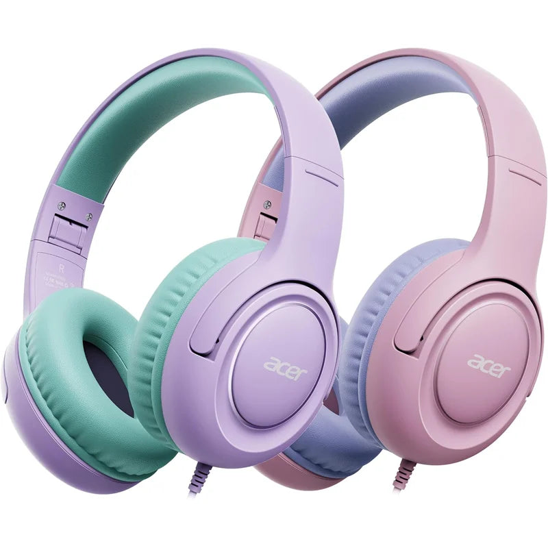 Acer HK03 Kids Wired Headphones Pink Volume Limiter 85dB