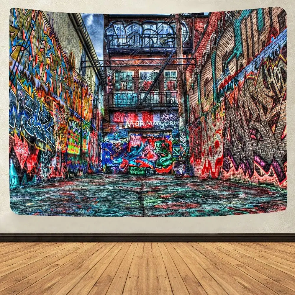 Vibrant Graffiti Tapestry - Street Art - Urban Wall