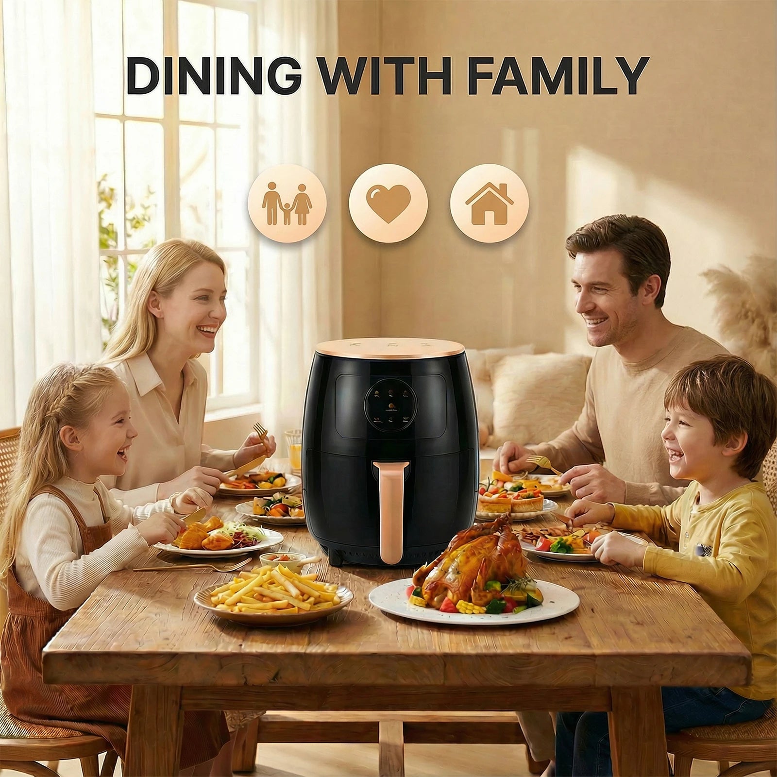 5L Air Fryer 1350W Oil-Free 200°C 60min 7 Presets