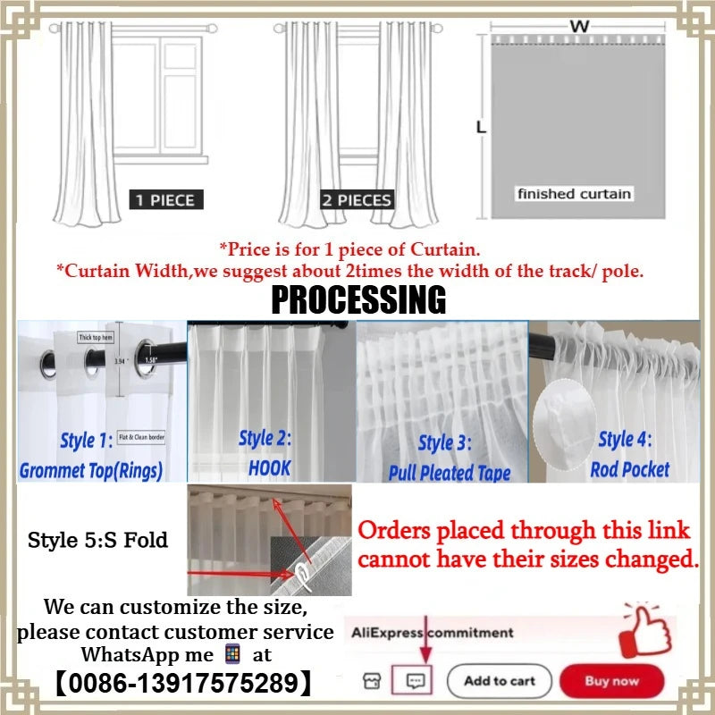 S-FOLD LINEN-LOOK SHEER CURTAINS - 80gsm Yarn Tulle, 5 Headings - Elegant Waves, Easy Rooms