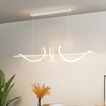 Linear Wavy Pendant Light – White/Black, 100/120cm