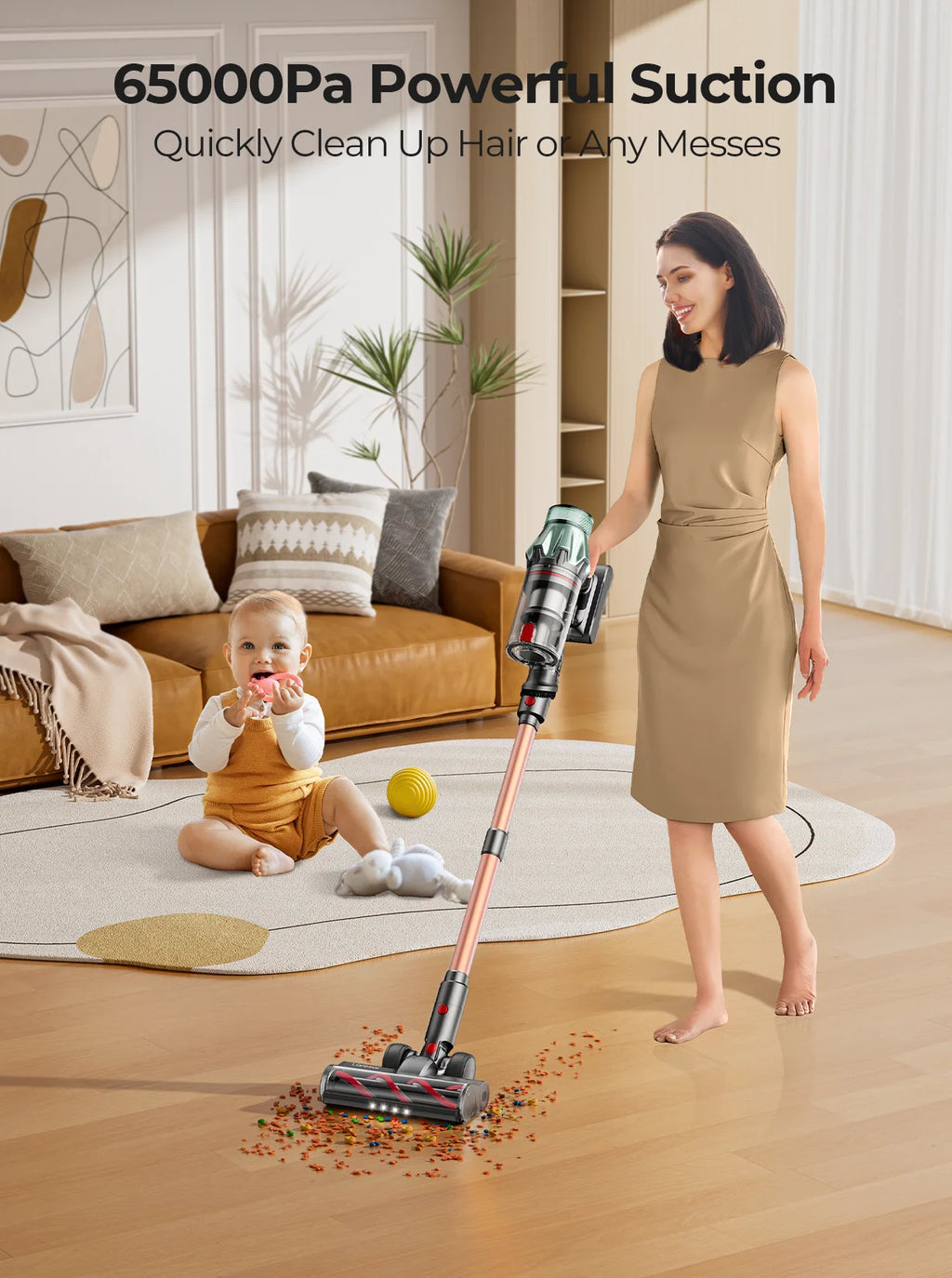 Laresar V7 PRO 600W 65000PA Cordless Vacuum Cleaner Handheld Home Appliance Aromatherapy Function Long Hose Sofa Suction 2026 NEW