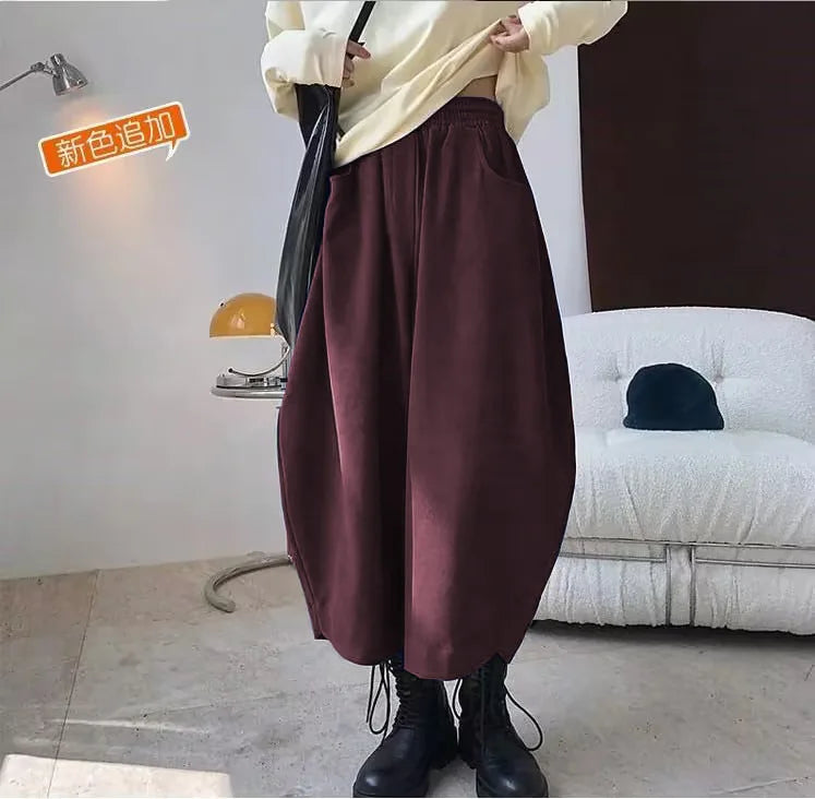 COTTON HAREM PANTS WOMEN - High Waist Elastic, Loose Bloomers, 7 Colors - Easy Days