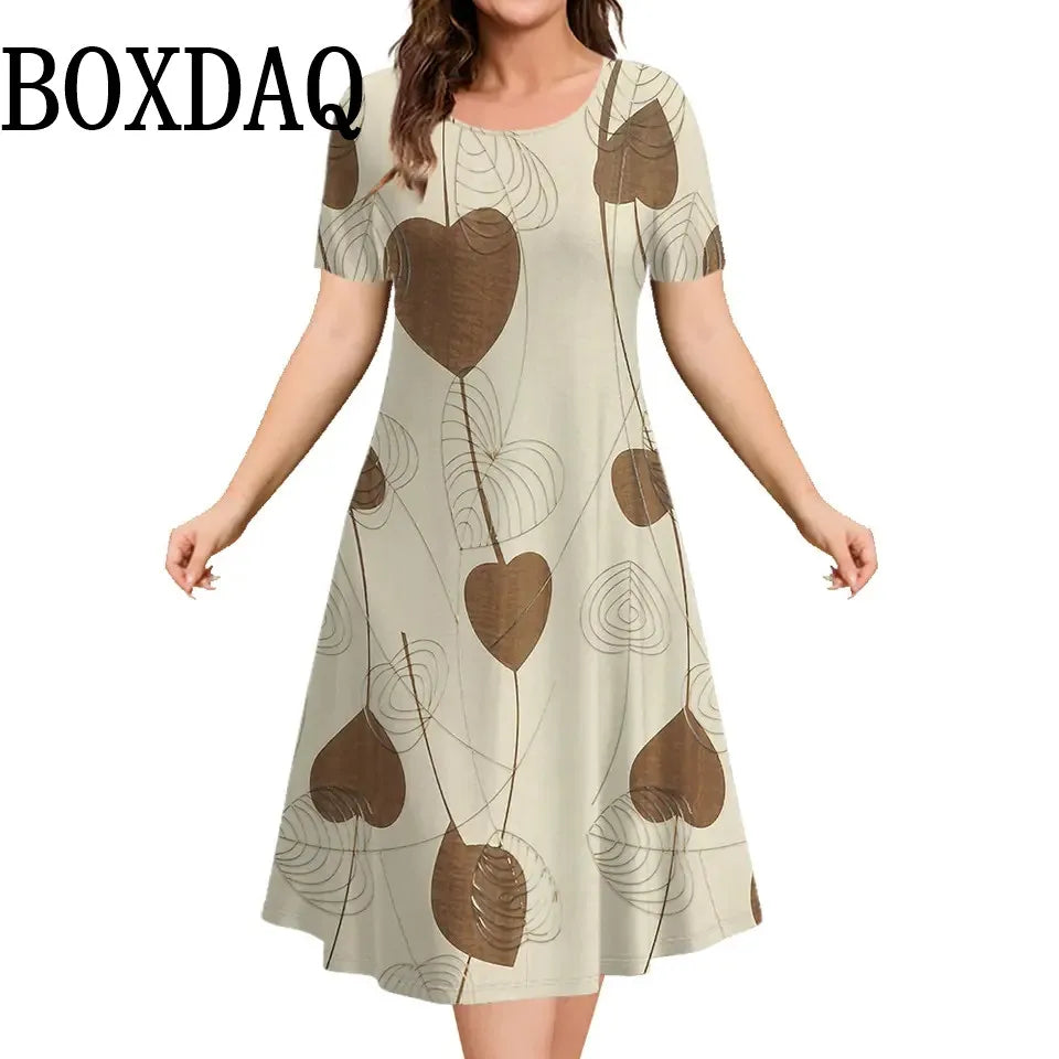 Polka Dot Print Women's Dresses For Summer Clothing Short Sleeve Loose Plus Size Dress Fashion Elegant Ladies Street Mini Dress