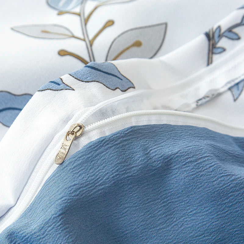 BLOOM & REST - Flower Printed Duvet Cover - Washed Cotton, Without Pillowcase
